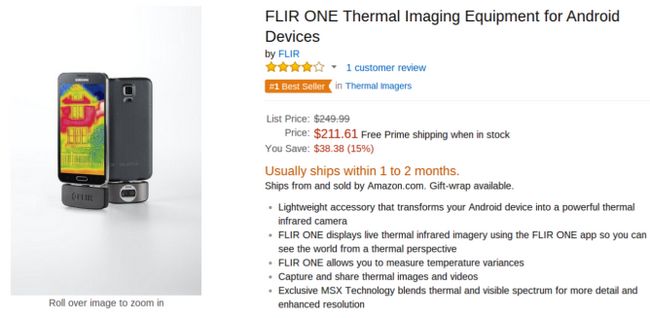 Fotografía - [Alerta Trato] de imagen térmica a un precio reducido - FLIR una cámara de infrarrojos para Android a la venta por $ 211 en Amazon, $ 40 de descuento